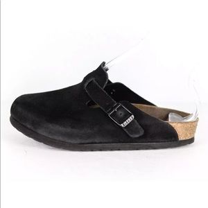 Birkenstock Black Clog Boston Habana Suede Slip On